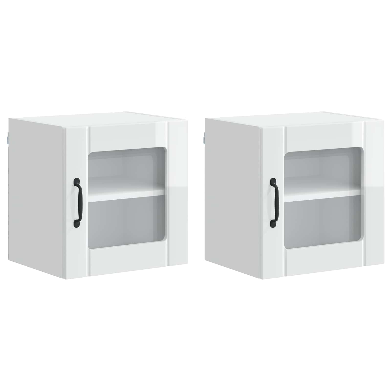 Wandglas-Schrank LUCCA 2 pcs Hochglanz Weiß 40 x 31 x 40 cm
