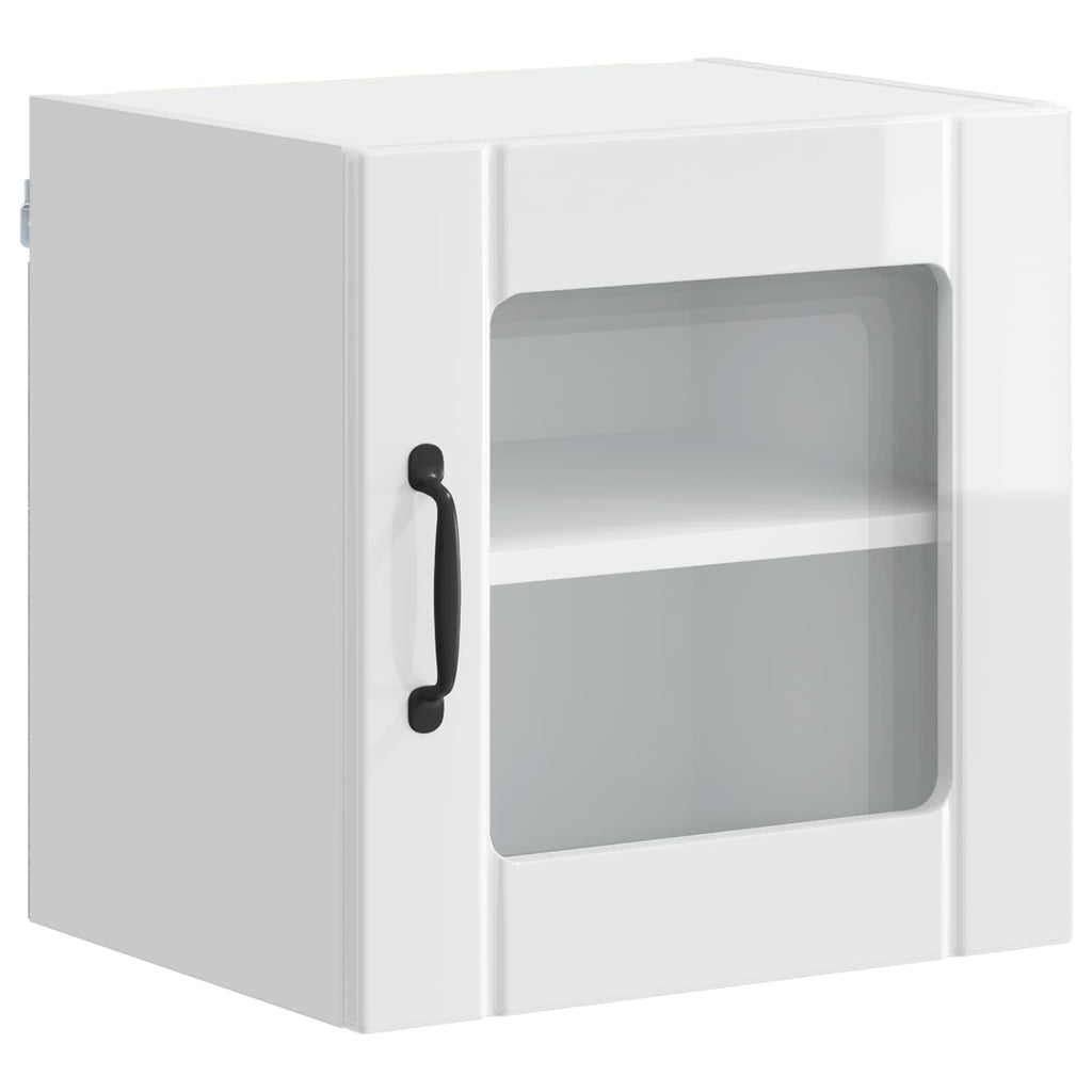 Wandglas-Schrank LUCCA 2 pcs Hochglanz Weiß 40 x 31 x 40 cm