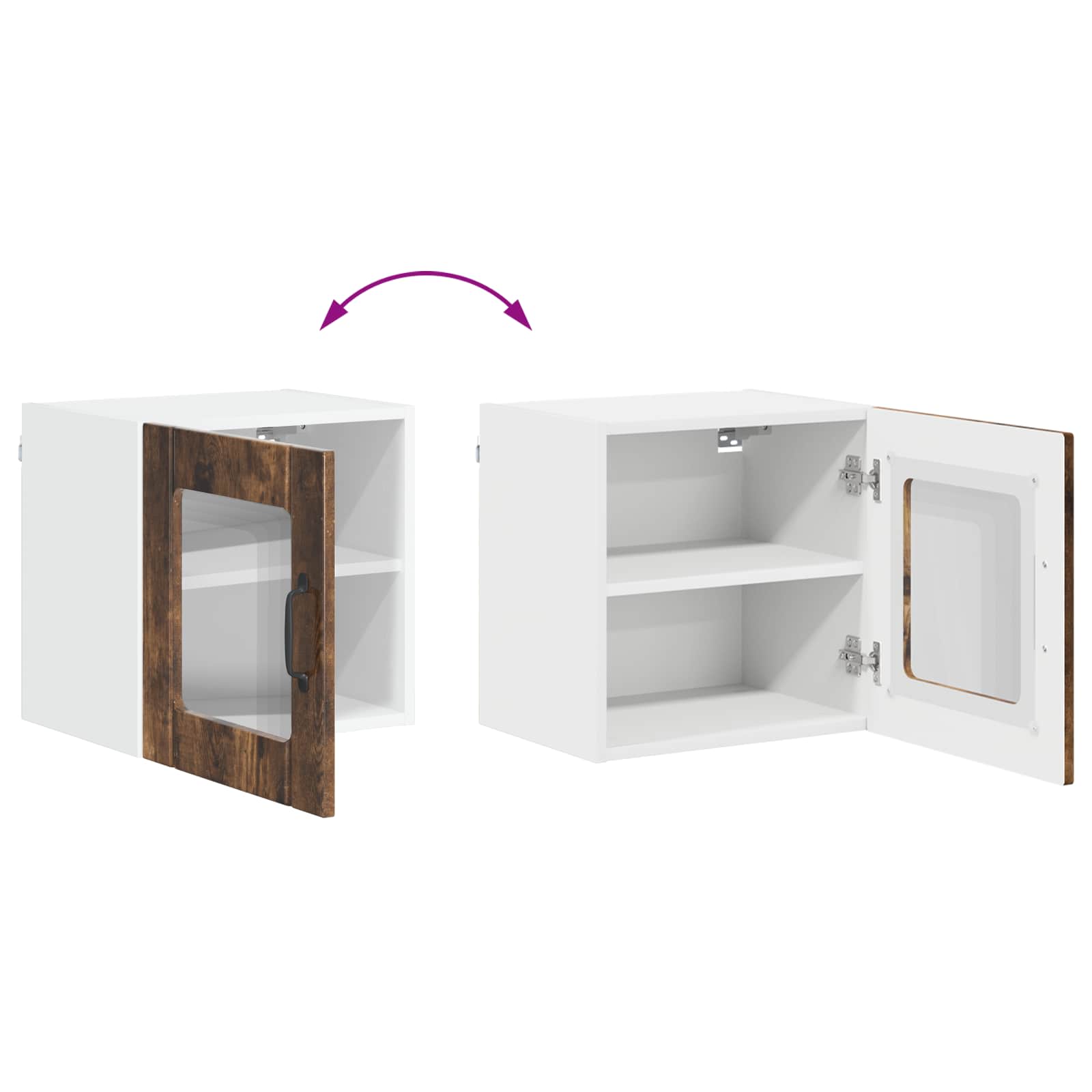 Wandglas-Schrank LUCCA Geräucherte Eiche 40 x 31 x 40 cm