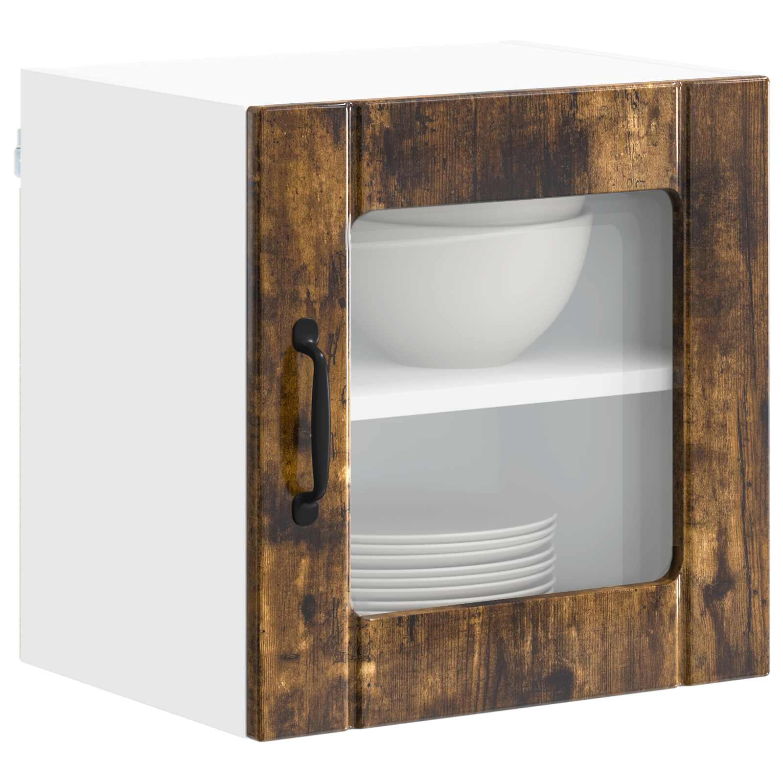 Wandglas-Schrank LUCCA Geräucherte Eiche 40 x 31 x 40 cm