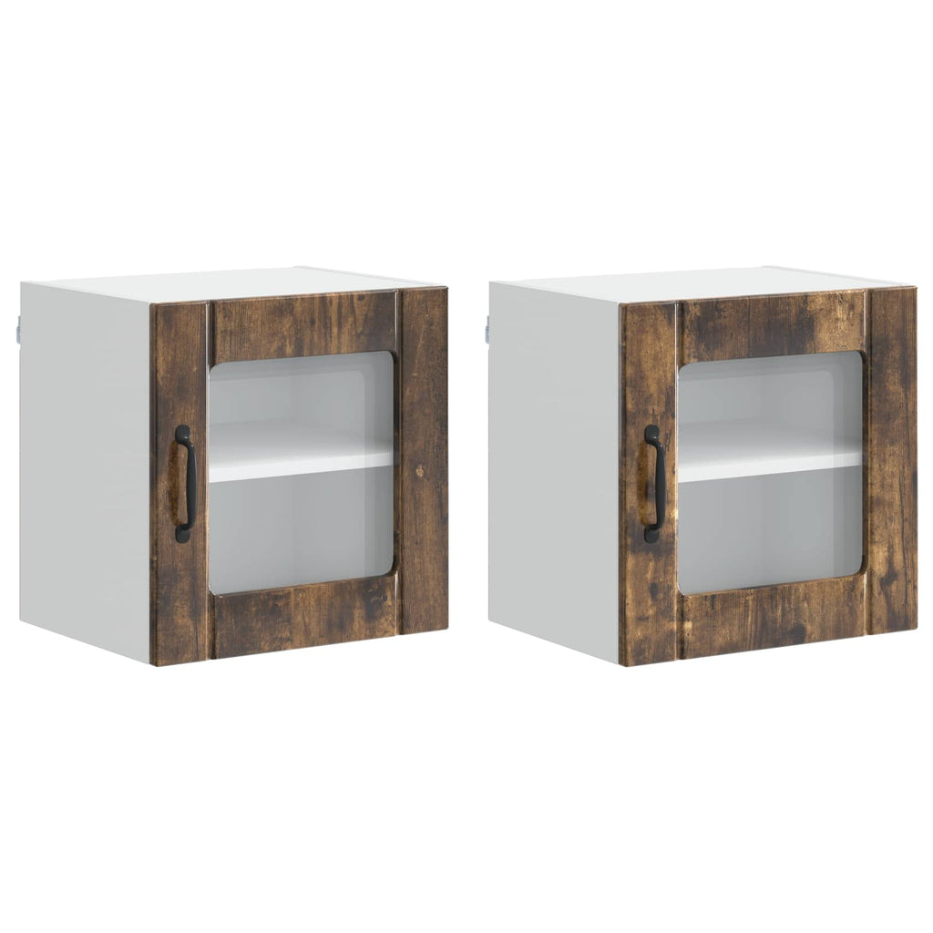 Wandglas-Schrank LUCCA 2 pcs Geräucherte Eiche 40 x 31 x 40 cm