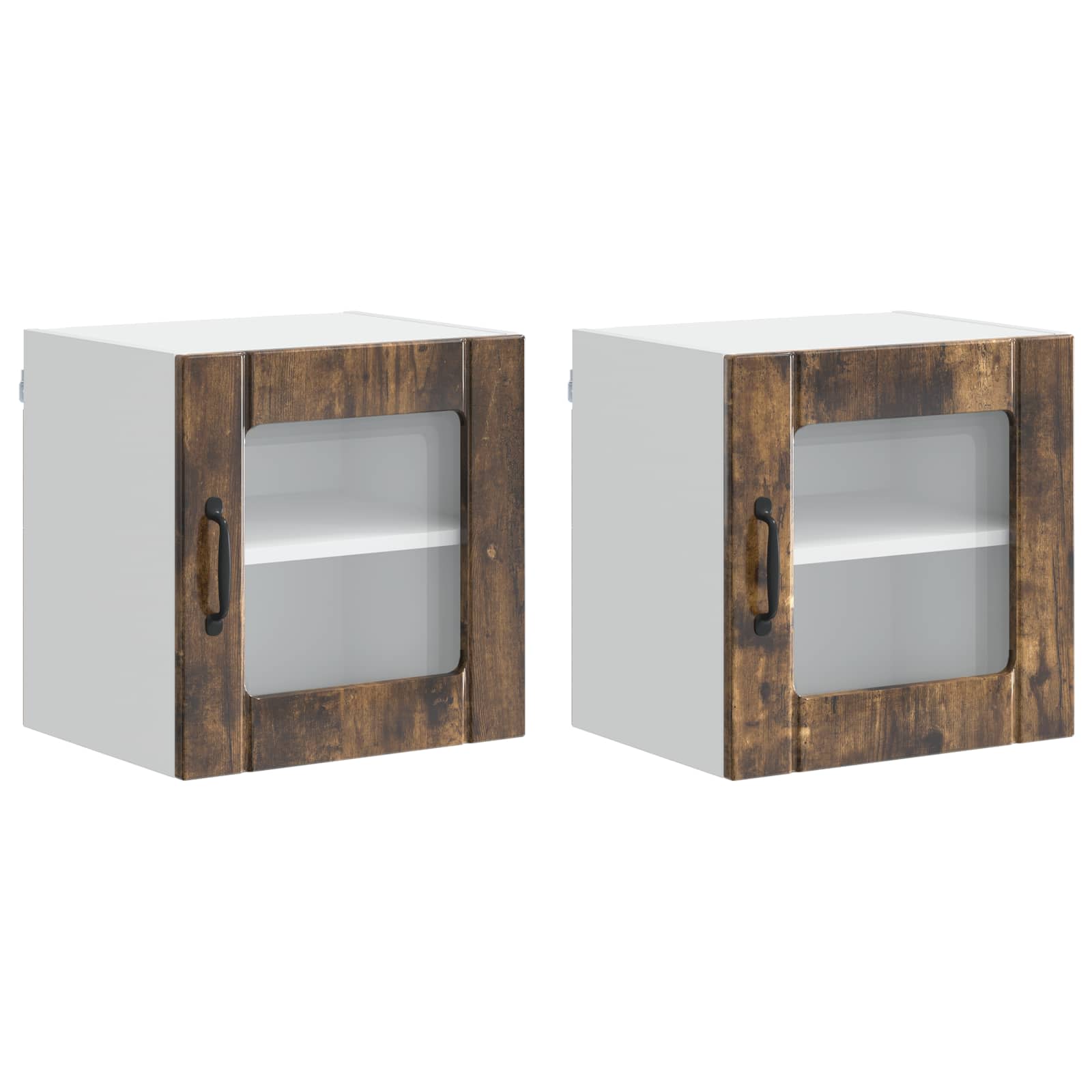 Wandglas-Schrank LUCCA 2 pcs Geräucherte Eiche 40 x 31 x 40 cm