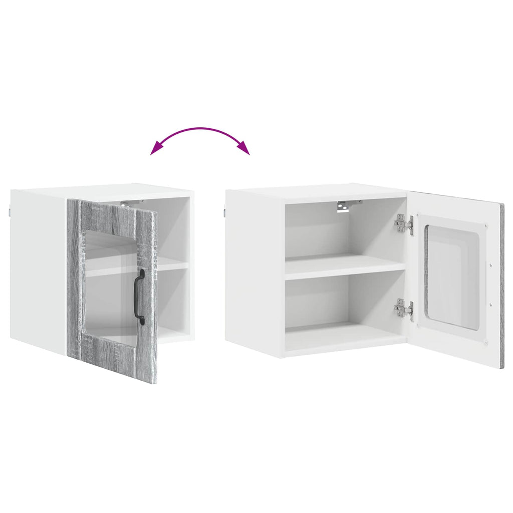 Wandglas-Schrank LUCCA Graues Sonoma 40 x 31 x 40 cm