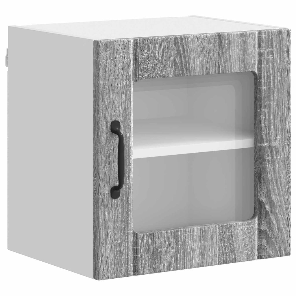 Wandglas-Schrank LUCCA 2 pcs Graues Sonoma 40 x 31 x 40 cm