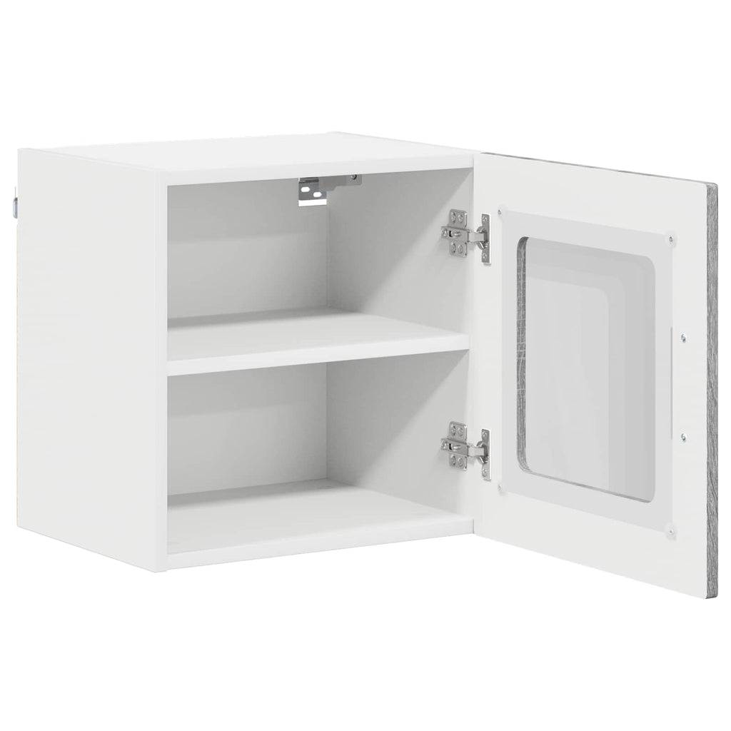 Wandglas-Schrank LUCCA 2 pcs Graues Sonoma 40 x 31 x 40 cm