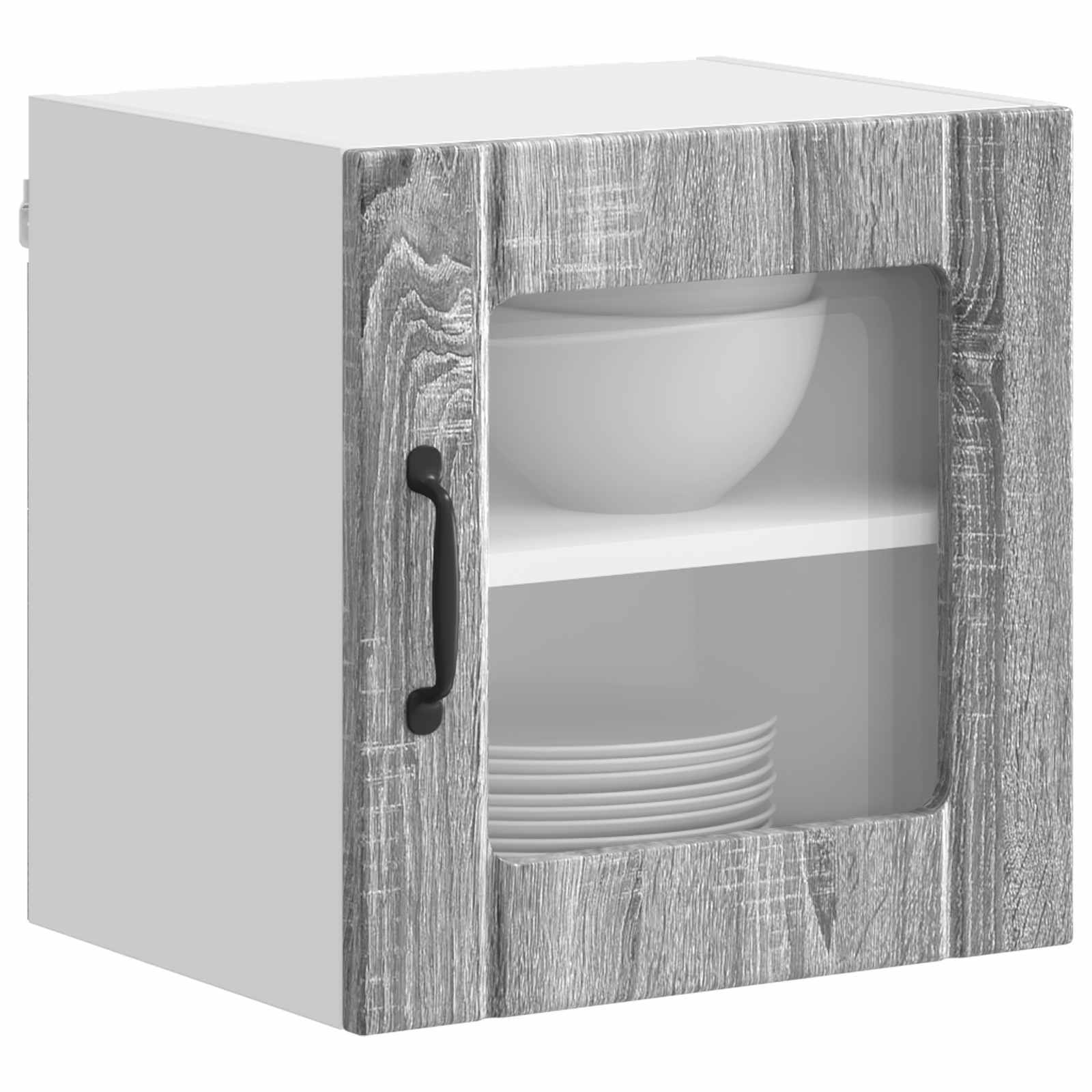 Wandglas-Schrank LUCCA 2 pcs Graues Sonoma 40 x 31 x 40 cm