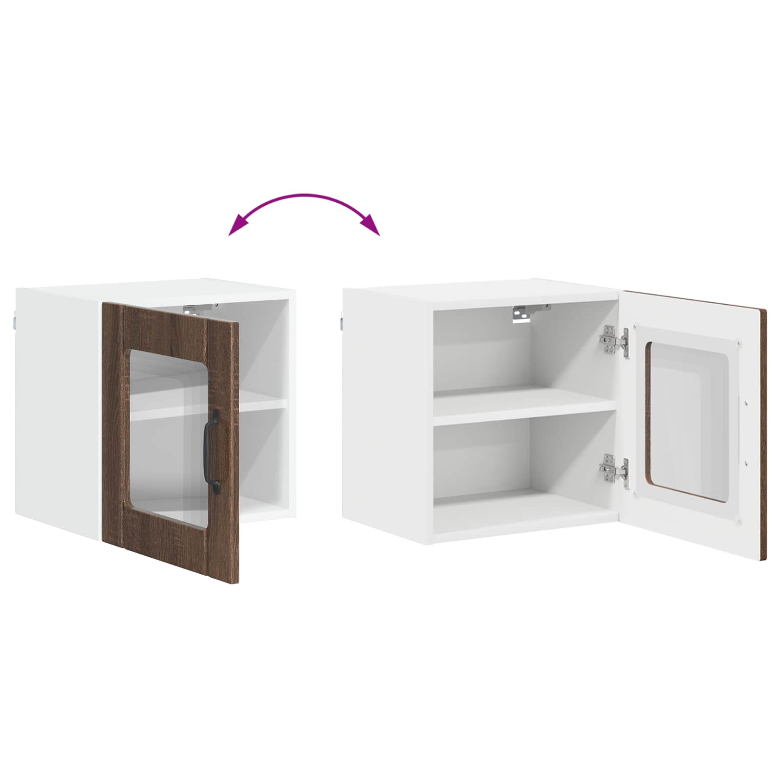 Wandglas-Schrank LUCCA Brauneiche 40 x 31 x 40 cm Holzwerkstoff