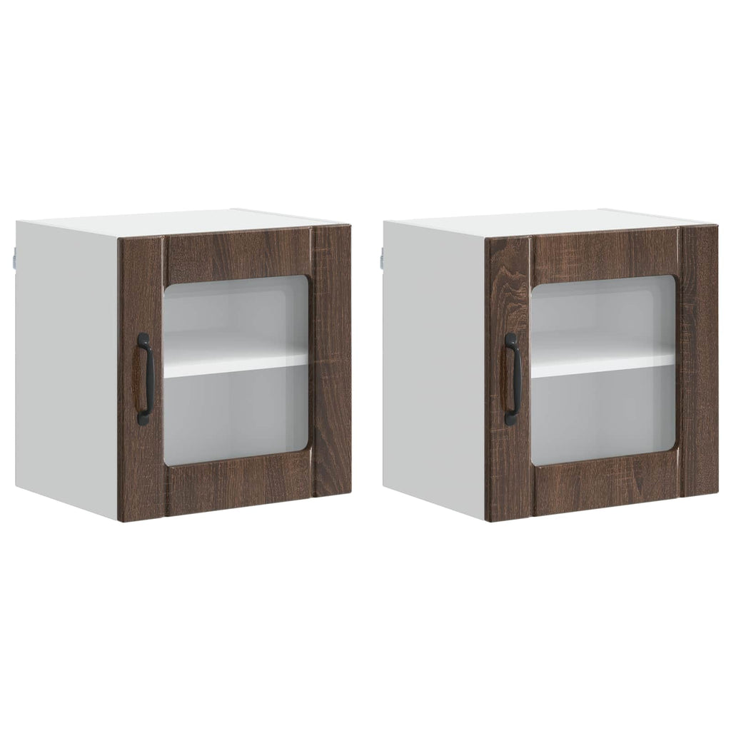 Wandglas-Schrank LUCCA 2 pcs Brauneiche 40 x 31 x 40 cm