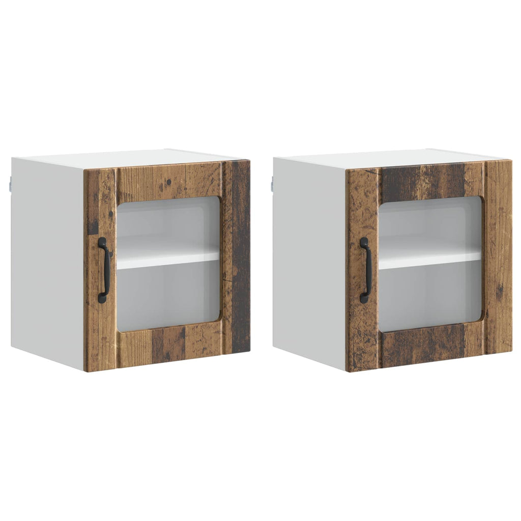 Wandglas-Schrank LUCCA 2 pcs Altholz 40 x 31 x 40 cm