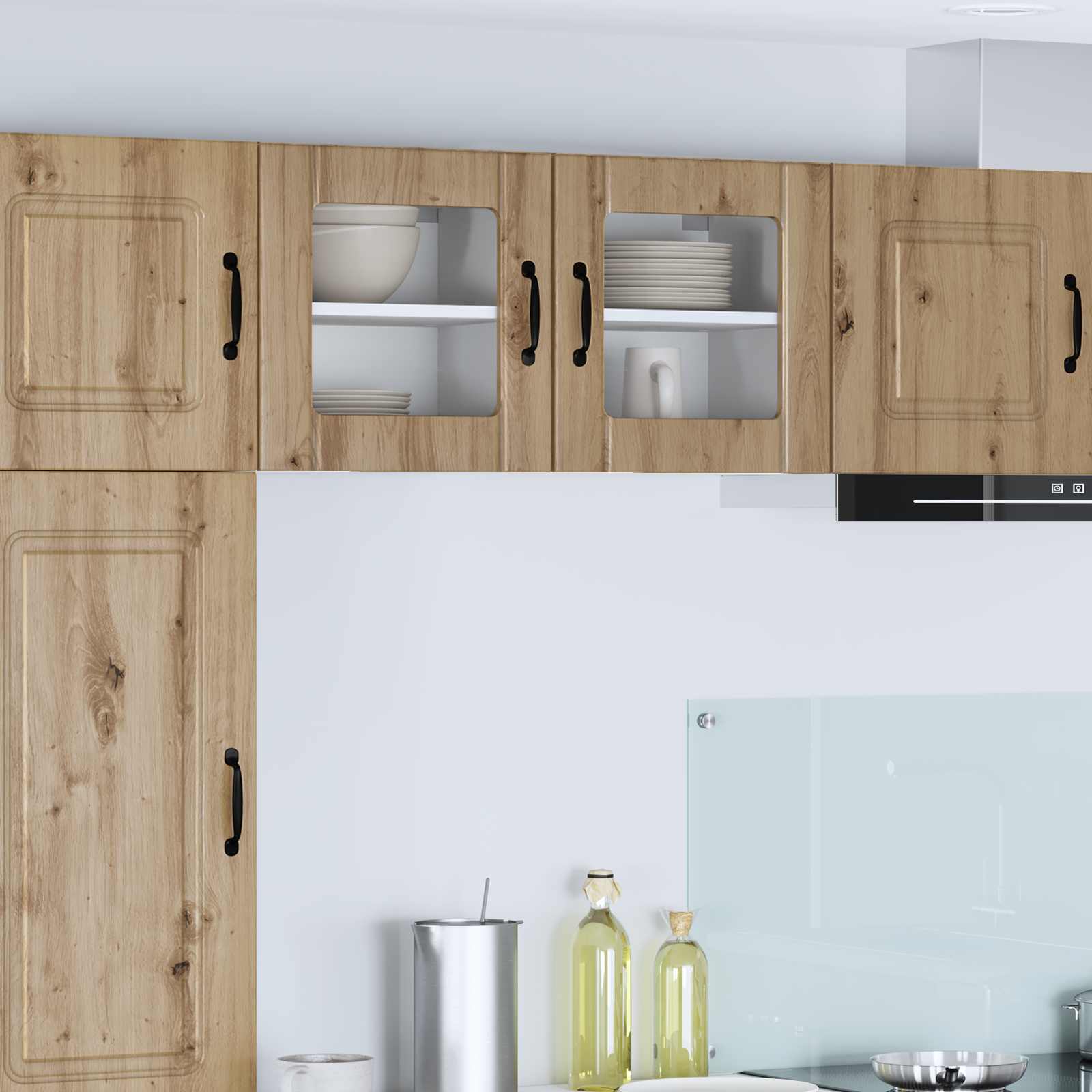 Wandglas-Schrank LUCCA Artisan-Eiche 40 x 31 x 40 cm