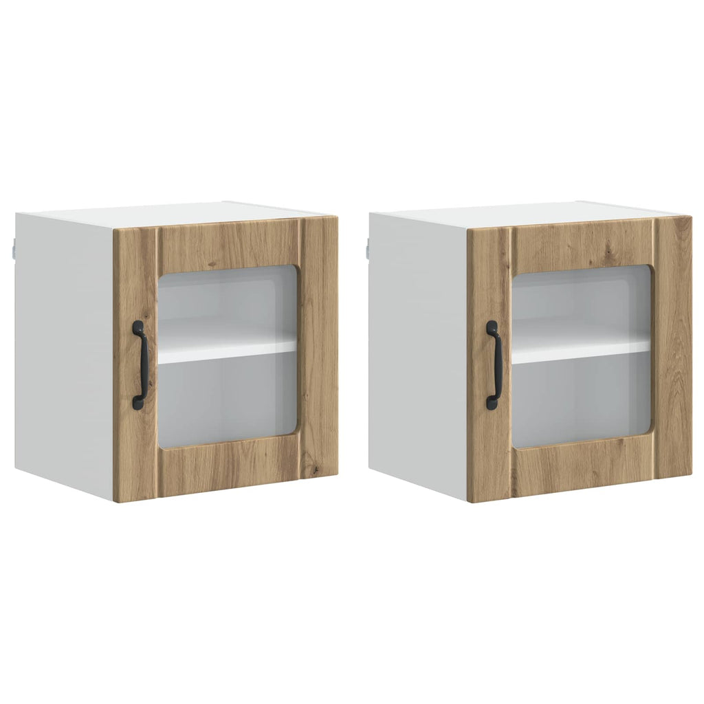 Wandglas-Schrank LUCCA 2 pcs Artisan-Eiche 40 x 31 x 40 cm