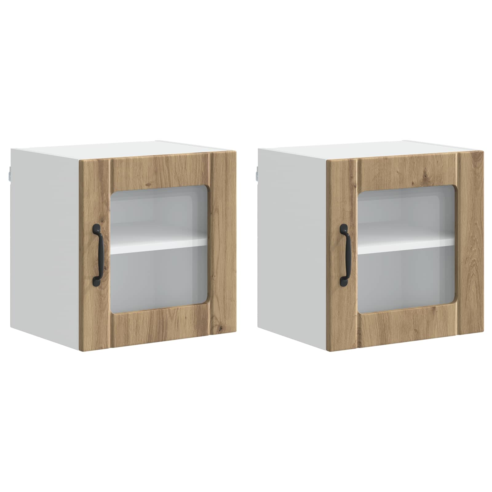 Wandglas-Schrank LUCCA 2 pcs Artisan-Eiche 40 x 31 x 40 cm