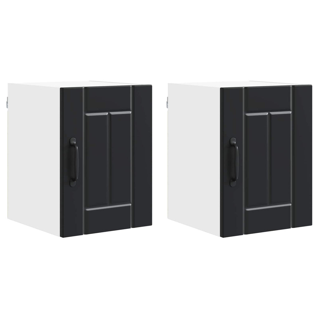 Wandschrank LUCCA 2 pcs Schwarz 30 x 31 x 40 cm Holzwerkstoff