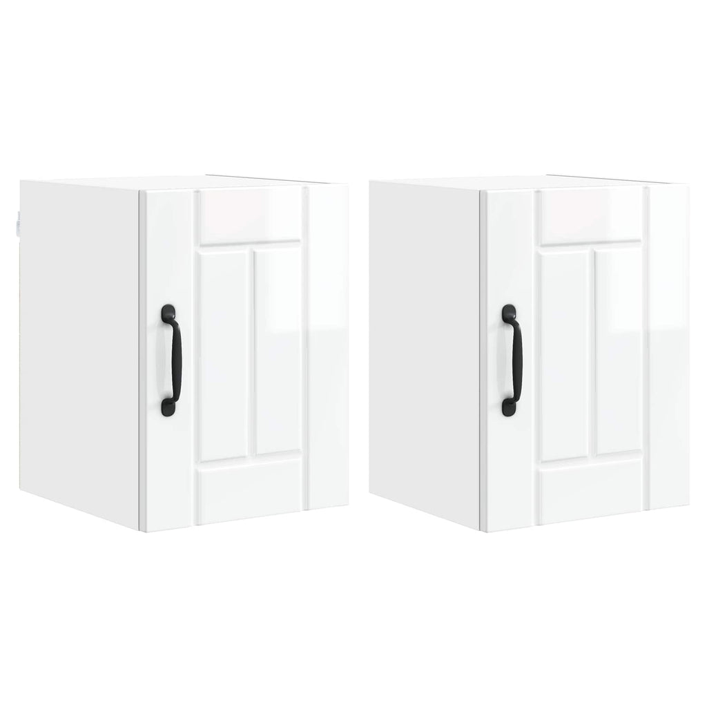 Wandschrank LUCCA 2 pcs Hochglanz Weiß 30 x 31 x 40 cm
