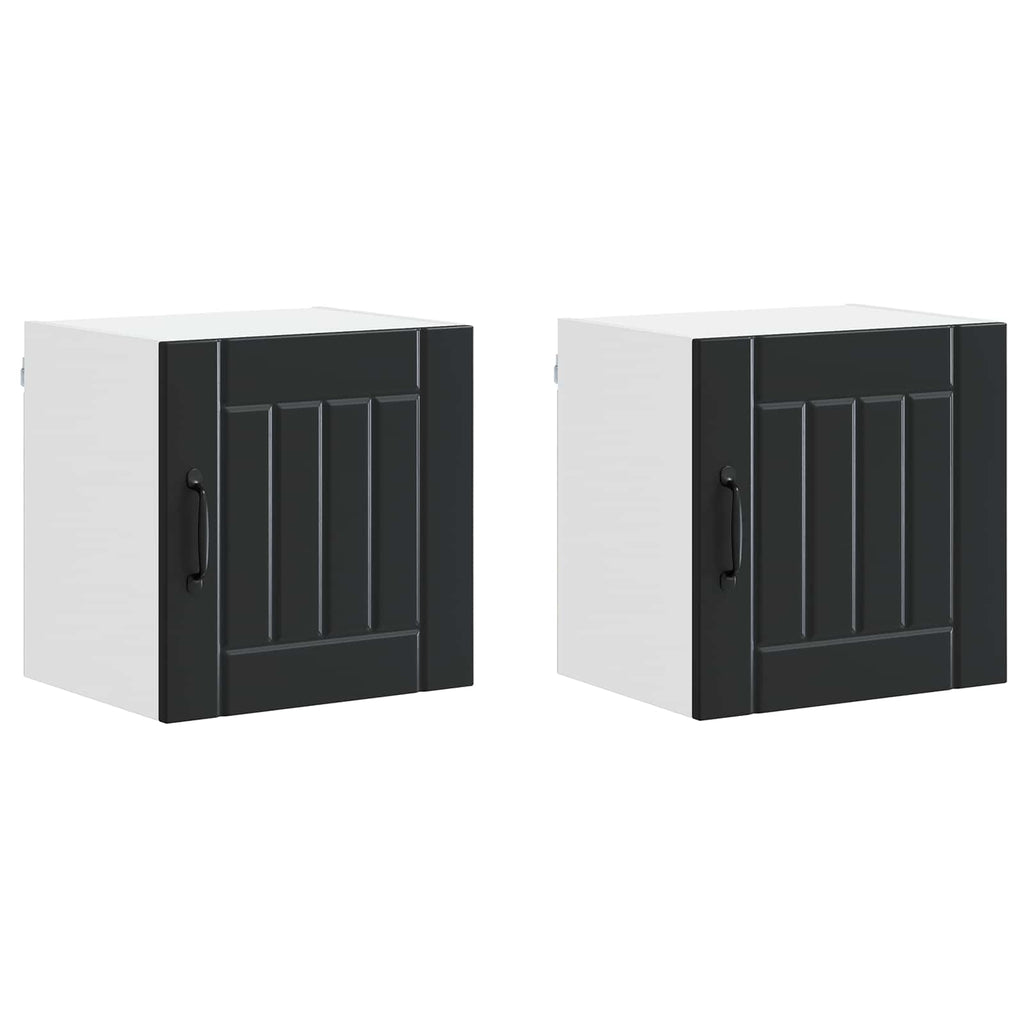 Wandschrank LUCCA 2 pcs Schwarz 40 x 31 x 40 cm Holzwerkstoff