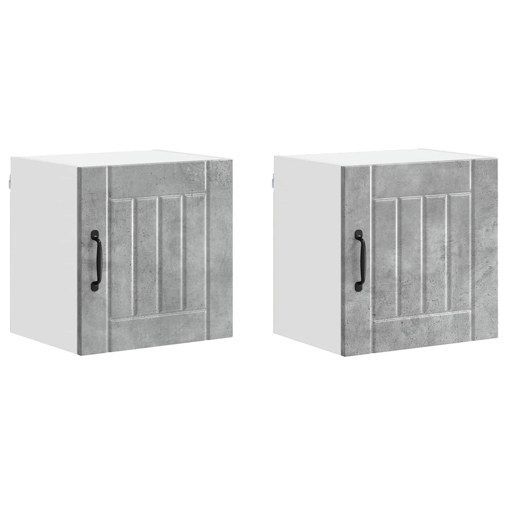Wandschrank LUCCA 2 pcs Betongrau 40 x 31 x 40 cm Holzwerkstoff