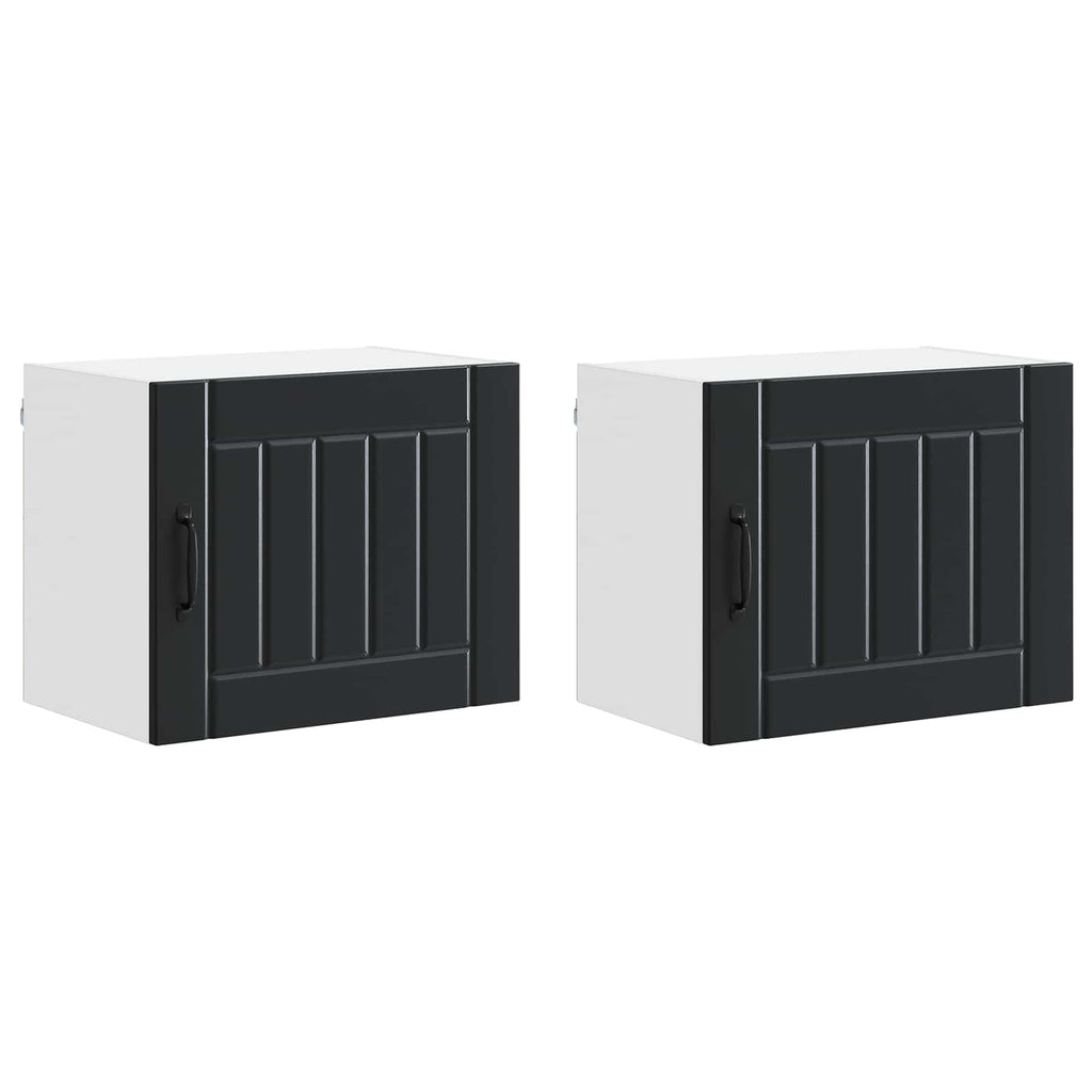 Wandschrank LUCCA 2 pcs Schwarz 50 x 31 x 40 cm Holzwerkstoff