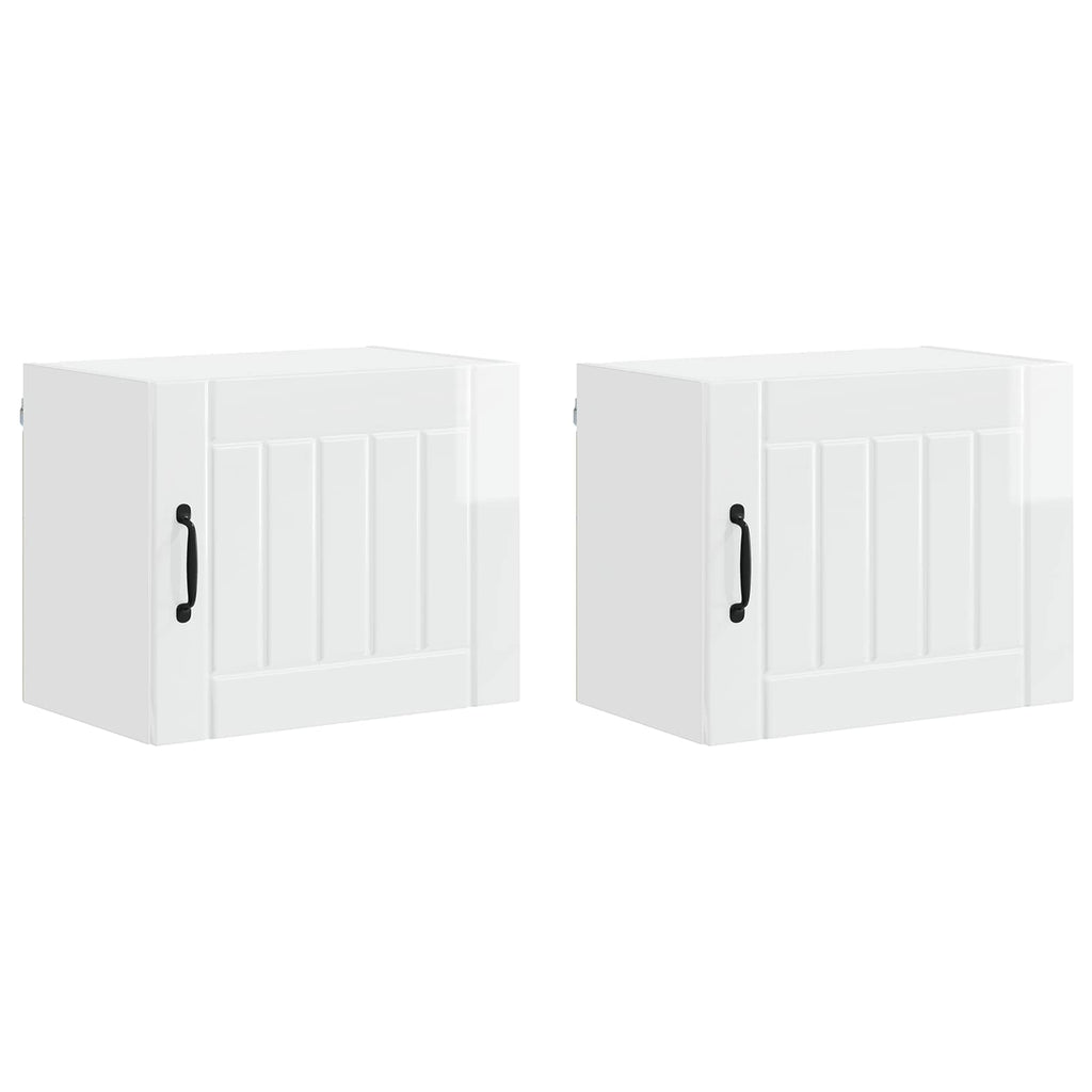 Wandschrank LUCCA 2 pcs Hochglanz Weiß 50 x 31 x 40 cm
