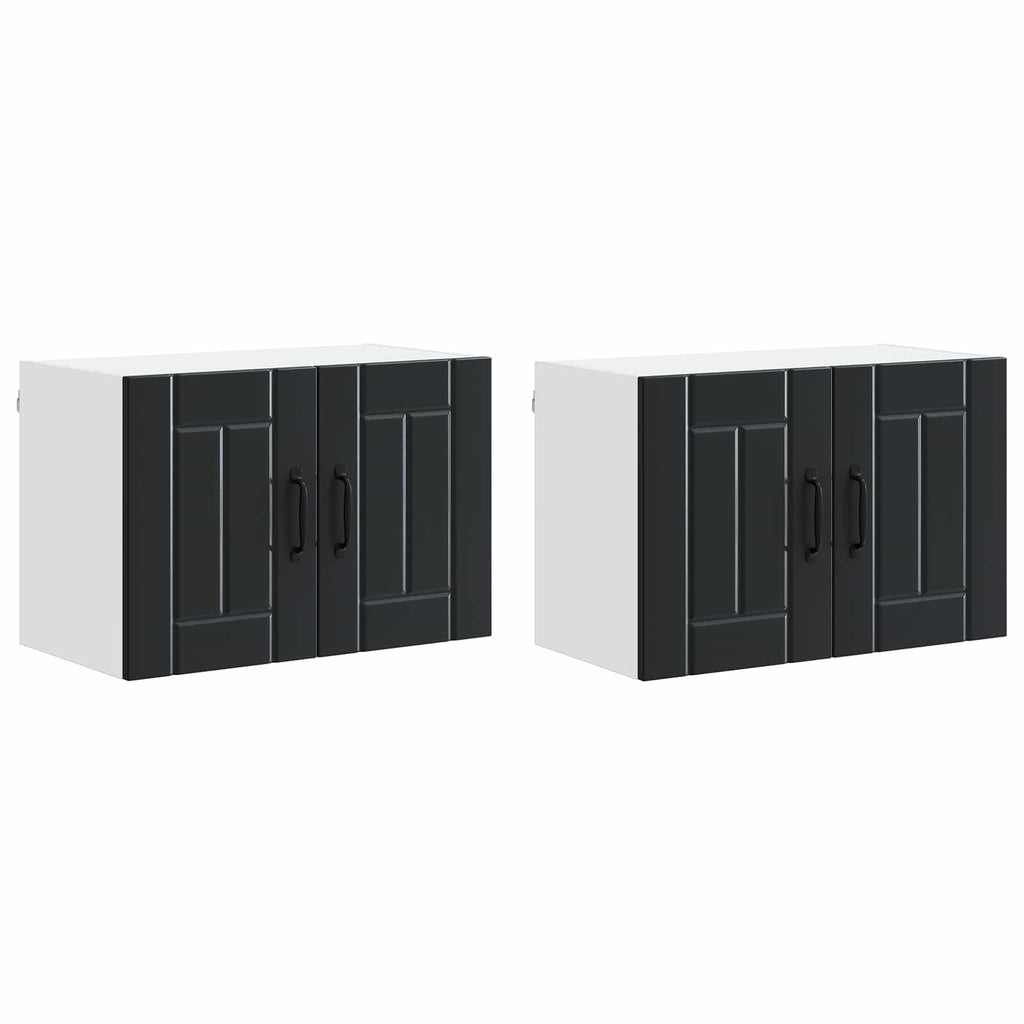 Wandschrank LUCCA 2 pcs Schwarz 60 x 31 x 40 cm Holzwerkstoff