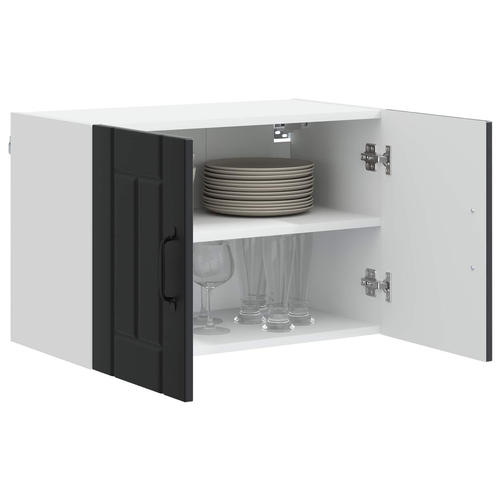 Wandschrank LUCCA 2 pcs Schwarz 60 x 31 x 40 cm Holzwerkstoff