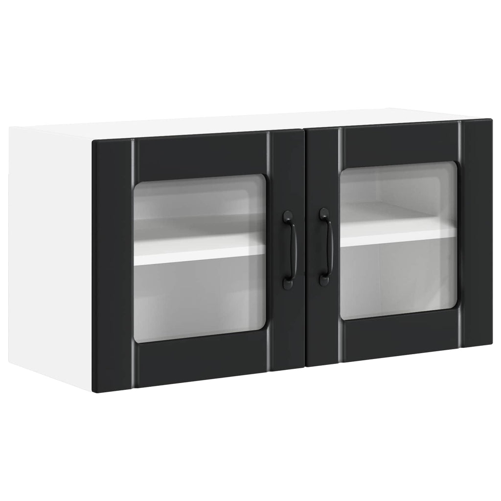 Wandglas-Schrank LUCCA Schwarz 80 x 31 x 40 cm Holzwerkstoff