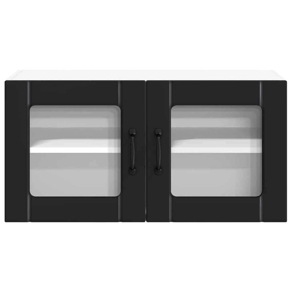 Wandglas-Schrank LUCCA Schwarz 80 x 31 x 40 cm Holzwerkstoff