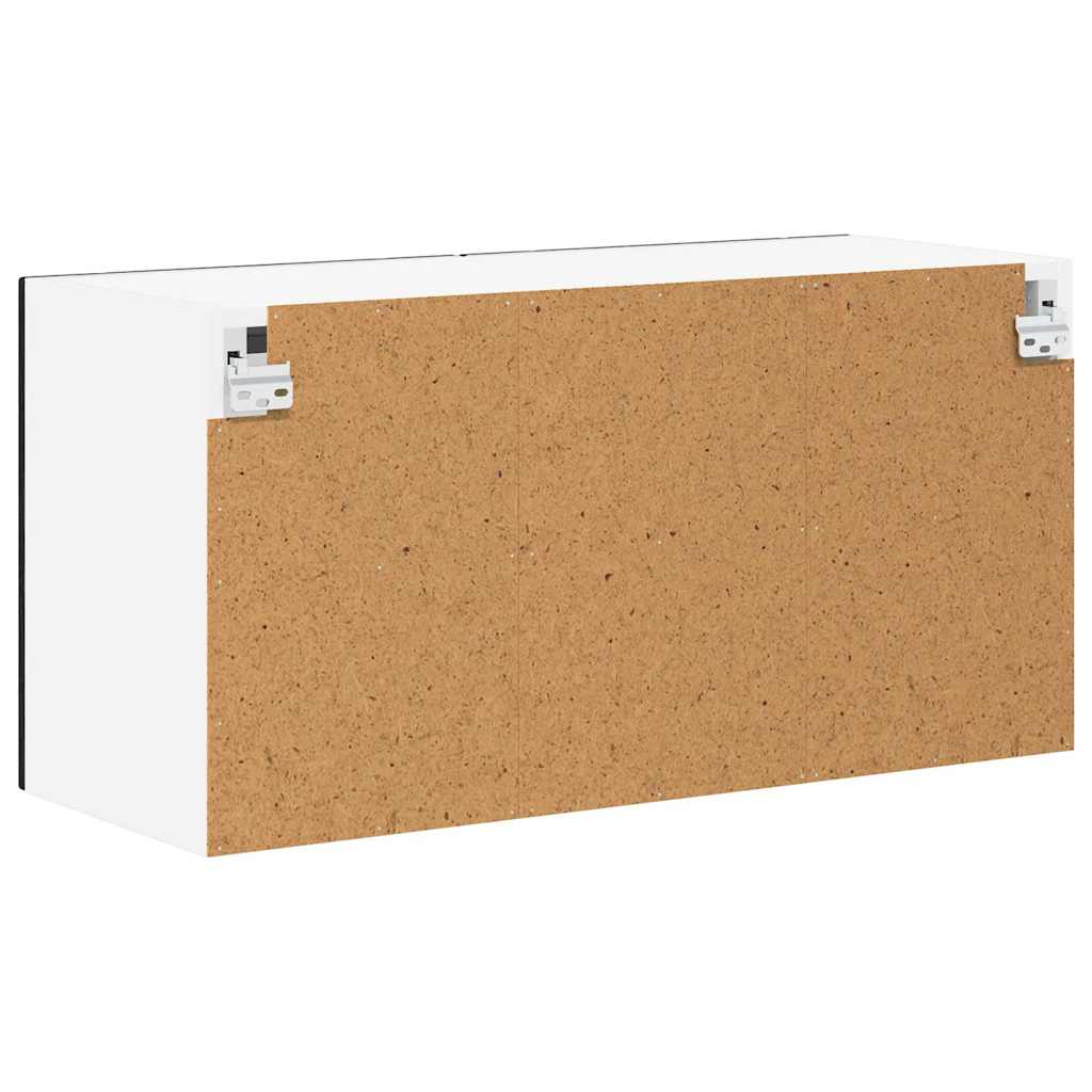 Wandglas-Schrank LUCCA Schwarze Eiche 80 x 31 x 40 cm