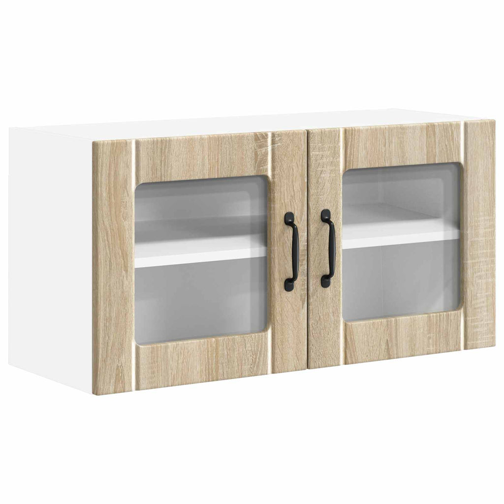 Wandglas-Schrank LUCCA Sonoma-Eiche 80 x 31 x 40 cm