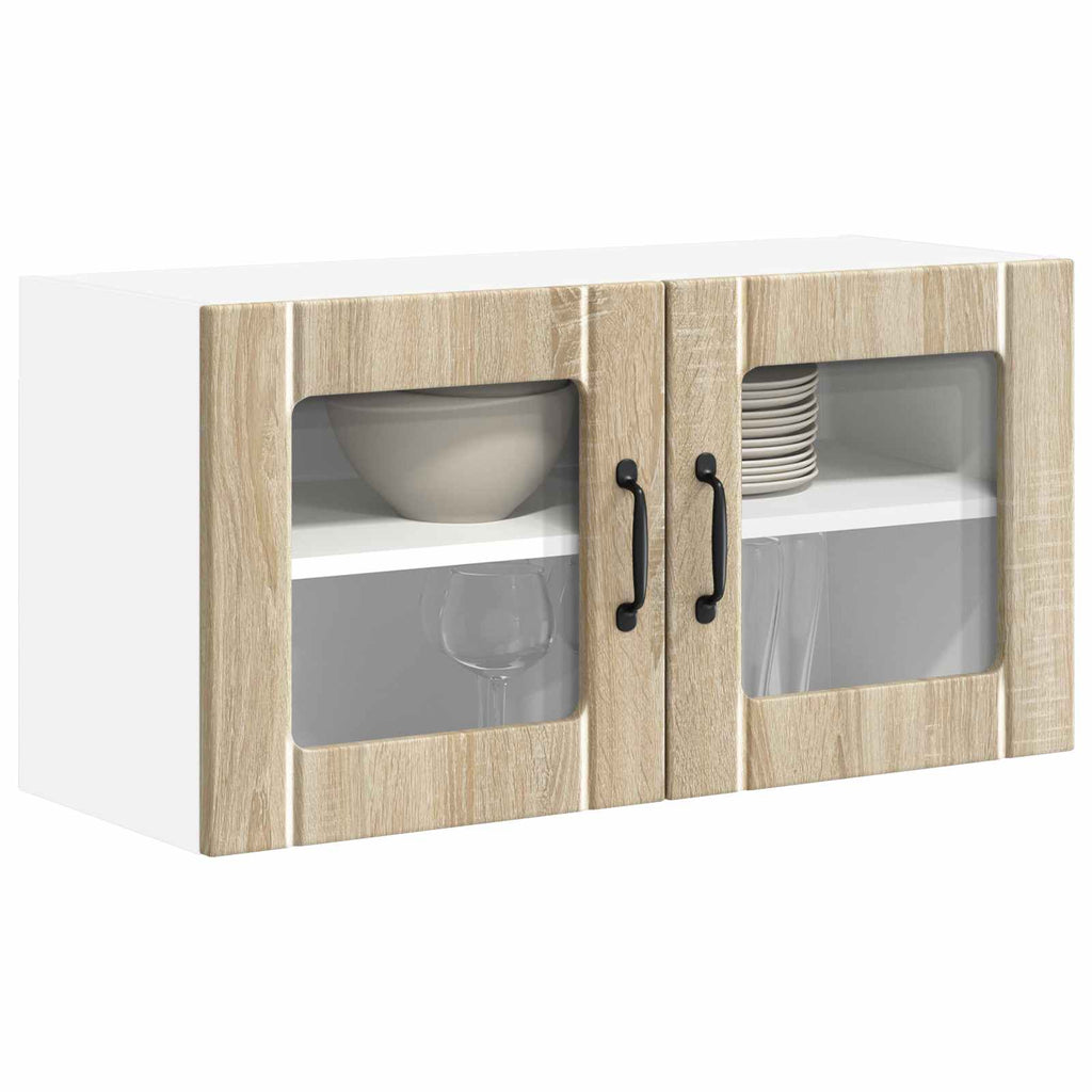 Wandglas-Schrank LUCCA Sonoma-Eiche 80 x 31 x 40 cm