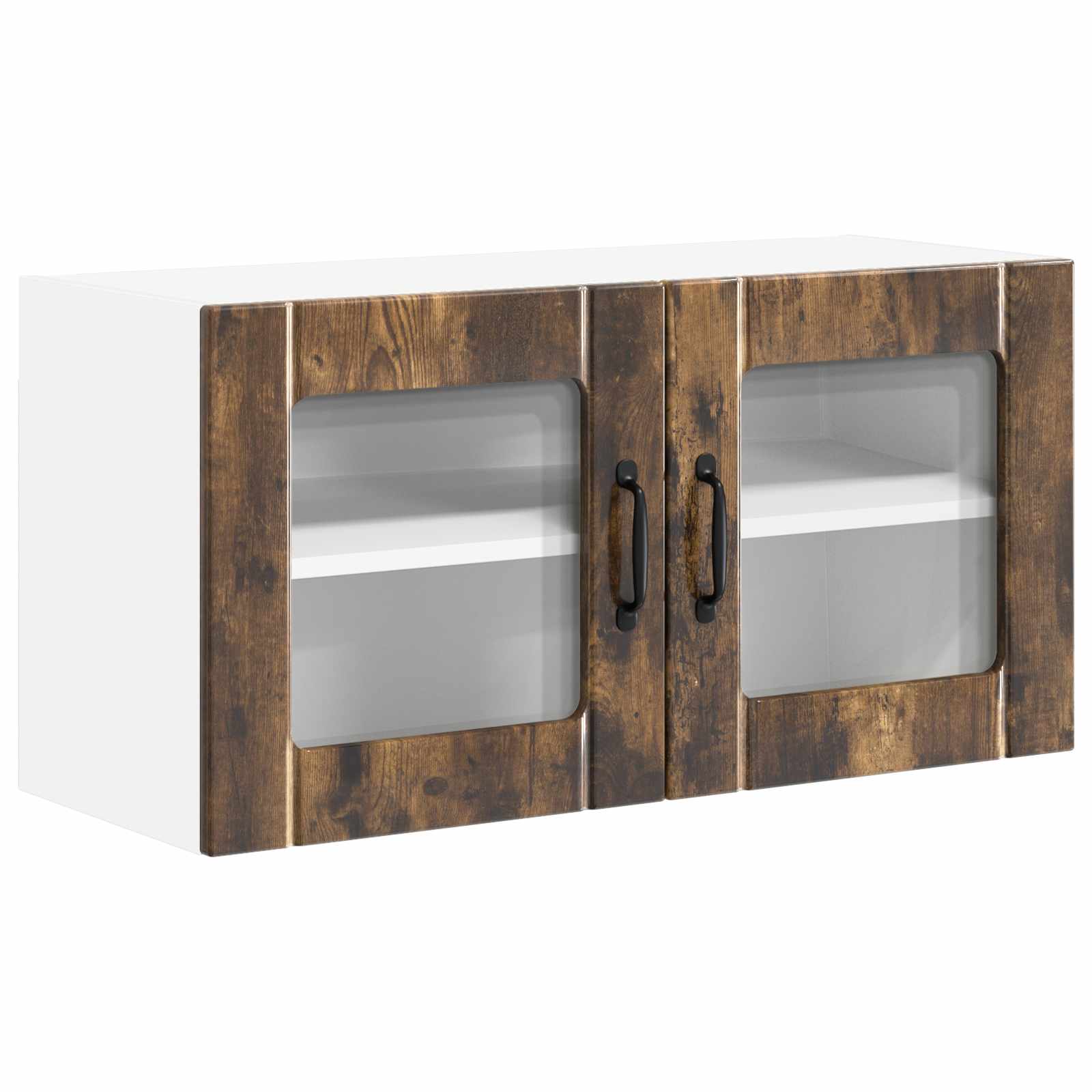 Wandglas-Schrank LUCCA Geräucherte Eiche 80 x 31 x 40 cm