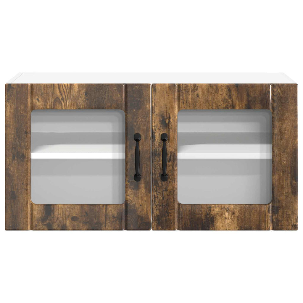 Wandglas-Schrank LUCCA Geräucherte Eiche 80 x 31 x 40 cm