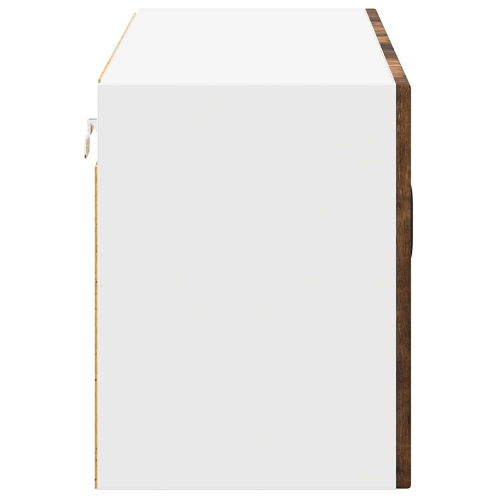 Wandglas-Schrank LUCCA Geräucherte Eiche 80 x 31 x 40 cm