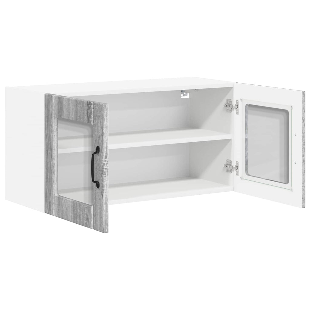 Wandglas-Schrank LUCCA Graues Sonoma 80 x 31 x 40 cm