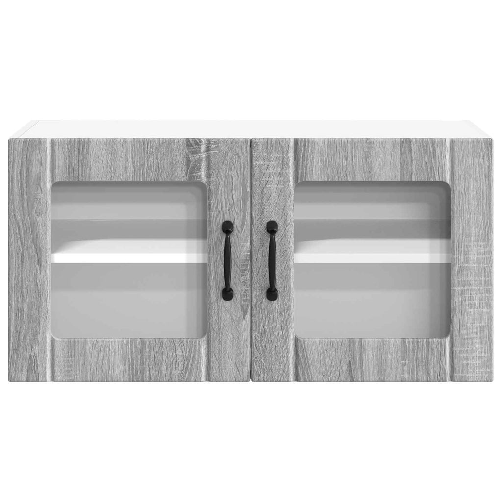 Wandglas-Schrank LUCCA Graues Sonoma 80 x 31 x 40 cm