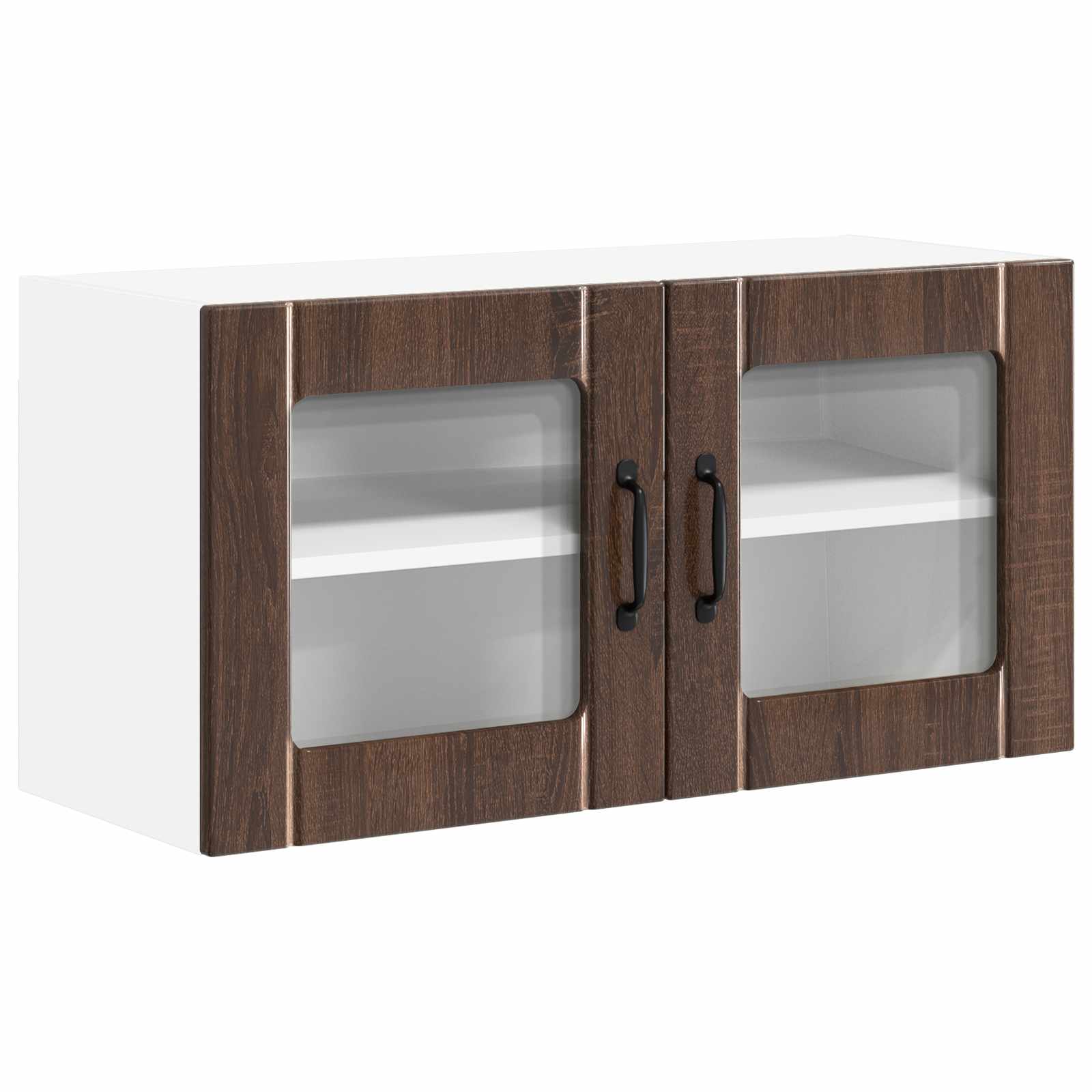 Wandglas-Schrank LUCCA Brauneiche 80 x 31 x 40 cm Holzwerkstoff