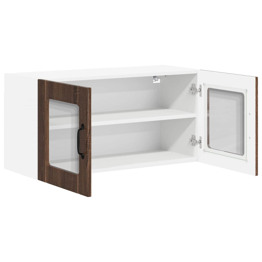 Wandglas-Schrank LUCCA Brauneiche 80 x 31 x 40 cm Holzwerkstoff