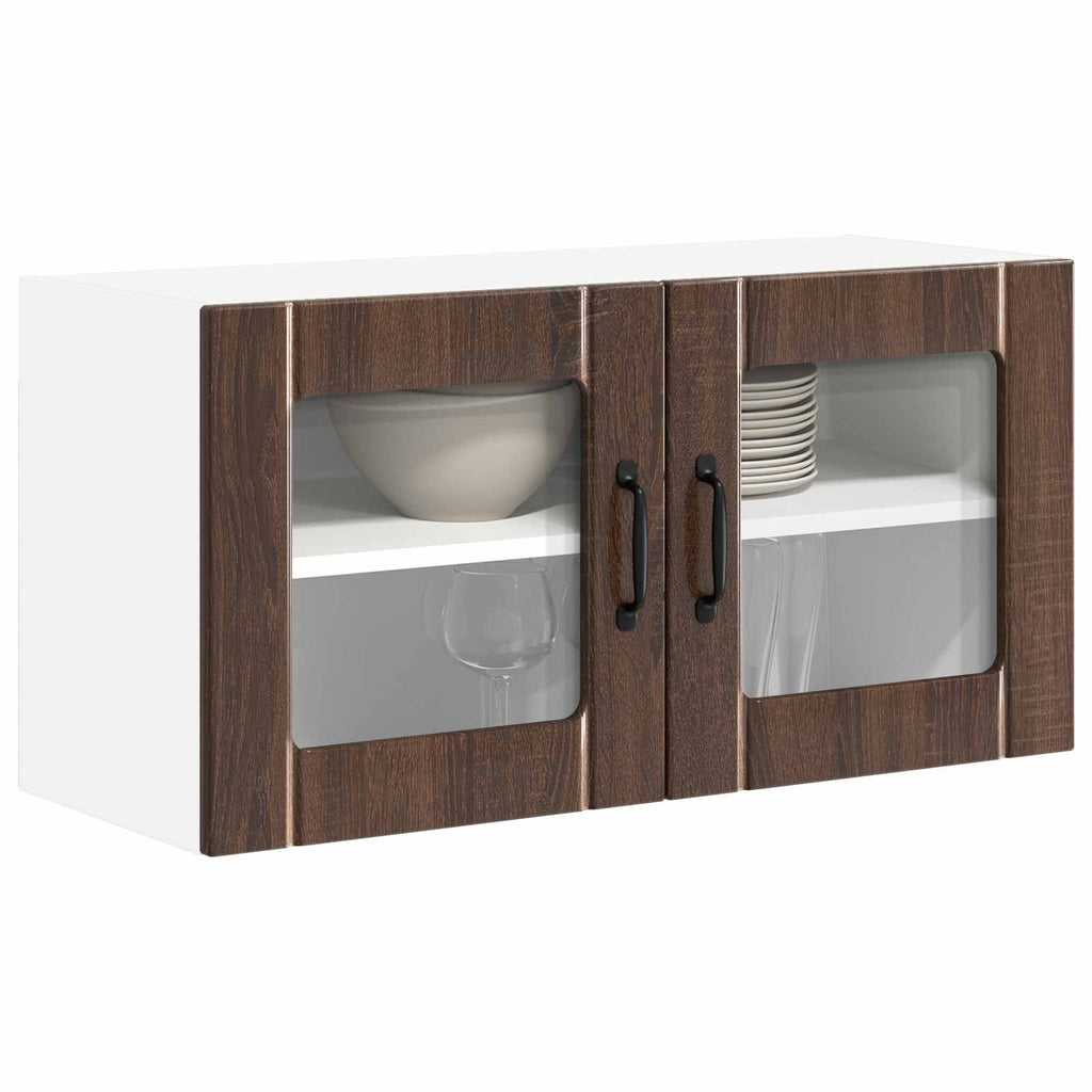 Wandglas-Schrank LUCCA Brauneiche 80 x 31 x 40 cm Holzwerkstoff