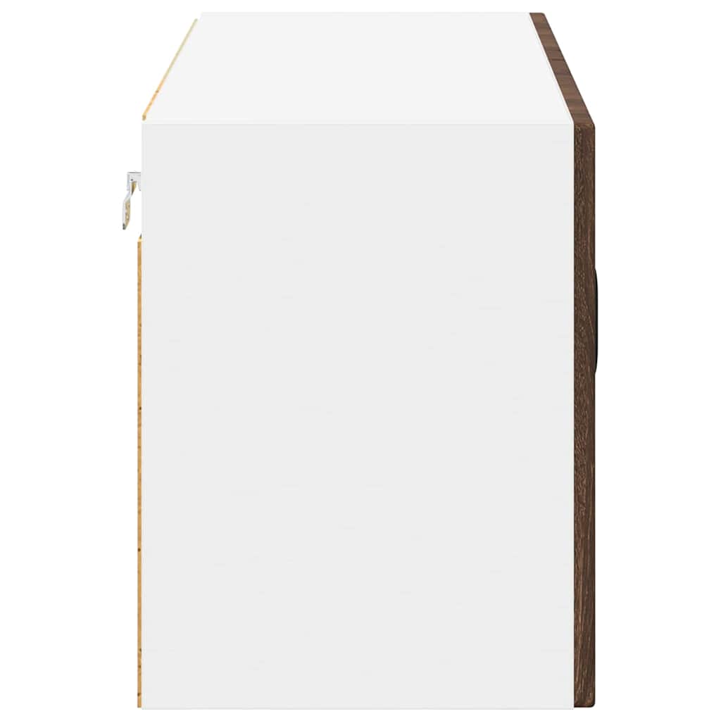 Wandglas-Schrank LUCCA Brauneiche 80 x 31 x 40 cm Holzwerkstoff