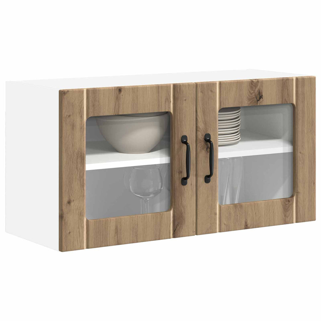 Wandglas-Schrank LUCCA Artisan-Eiche 80 x 31 x 40 cm