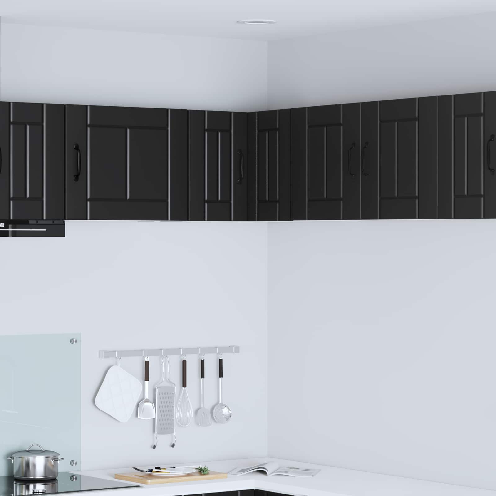 Wand-Eckschrank LUCCA Schwarz 57 x 57 x 40 cm Holzwerkstoff