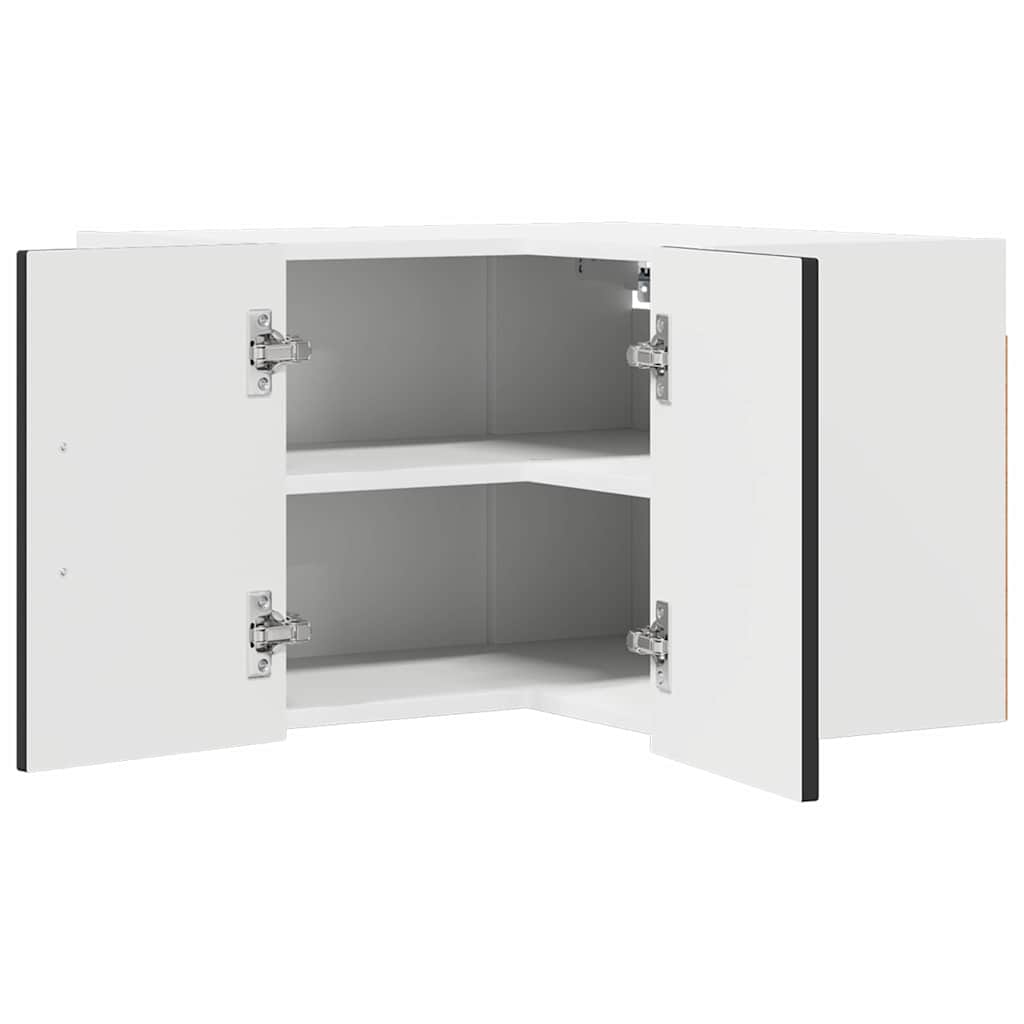 Wand-Eckschrank LUCCA Schwarz 57 x 57 x 40 cm Holzwerkstoff