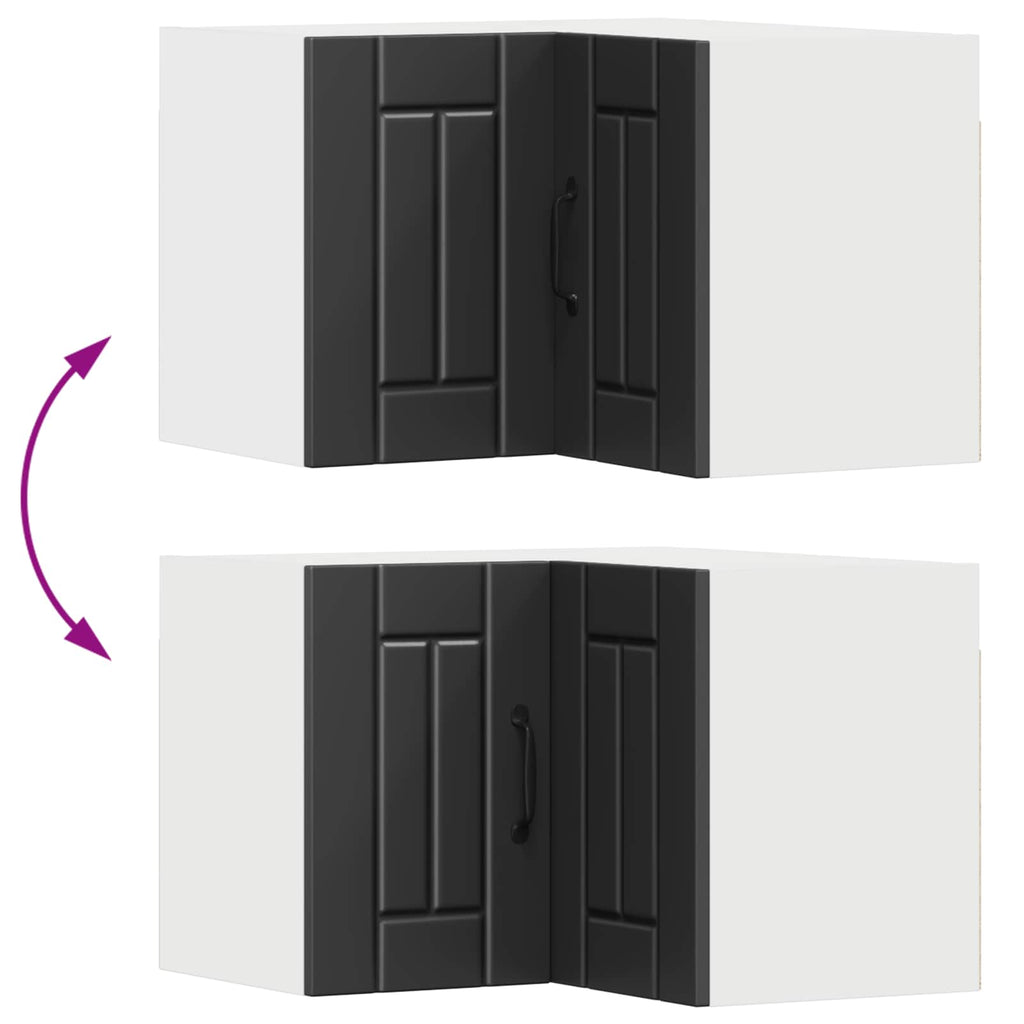 Wand-Eckschrank LUCCA Schwarz 57 x 57 x 40 cm Holzwerkstoff