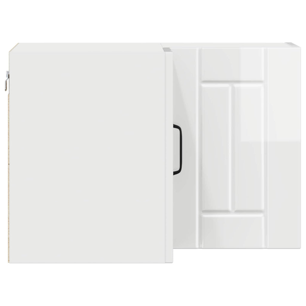 Wand-Eckschrank LUCCA Hochglanz Weiß 57 x 57 x 40 cm