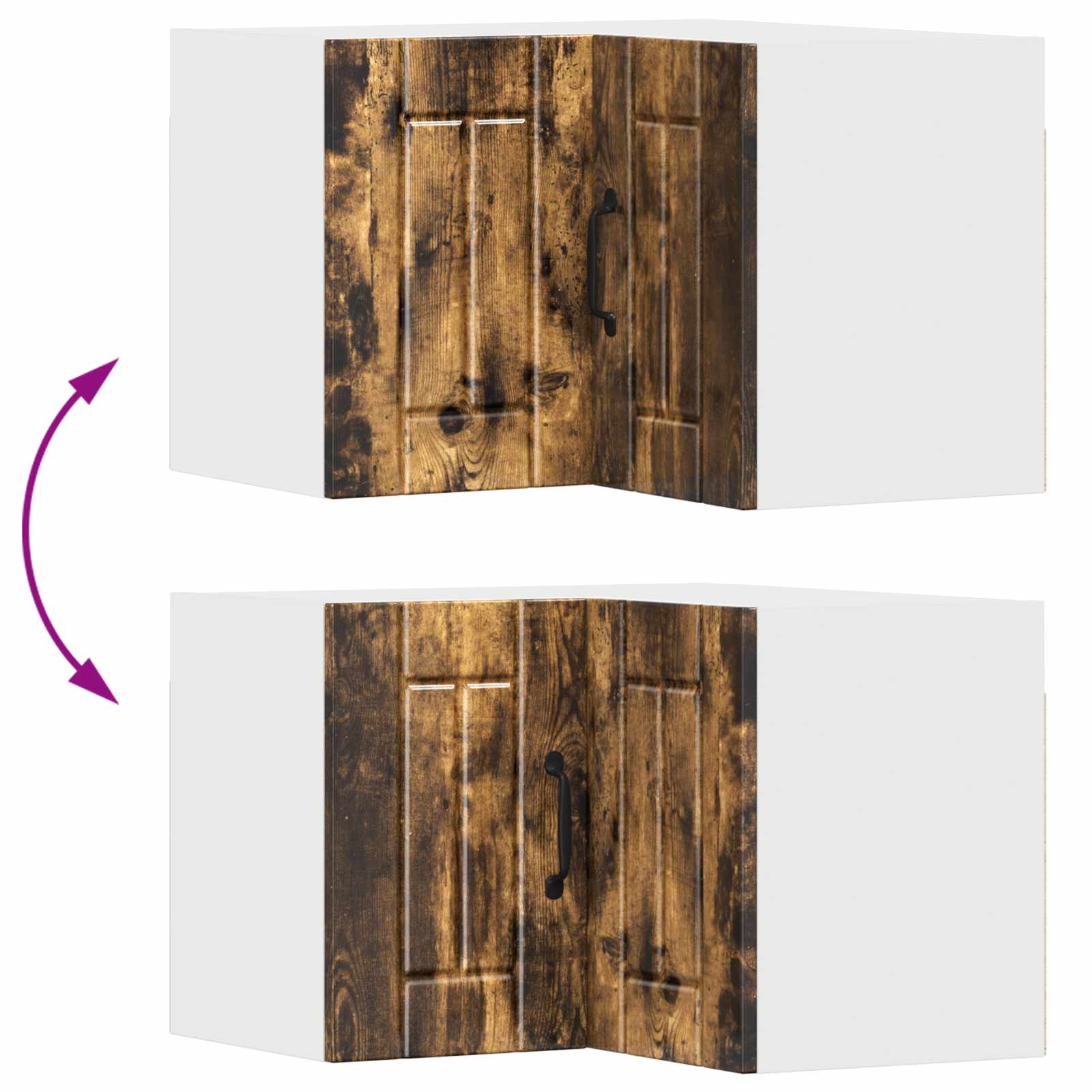 Wand-Eckschrank LUCCA Geräucherte Eiche 57 x 57 x 40 cm