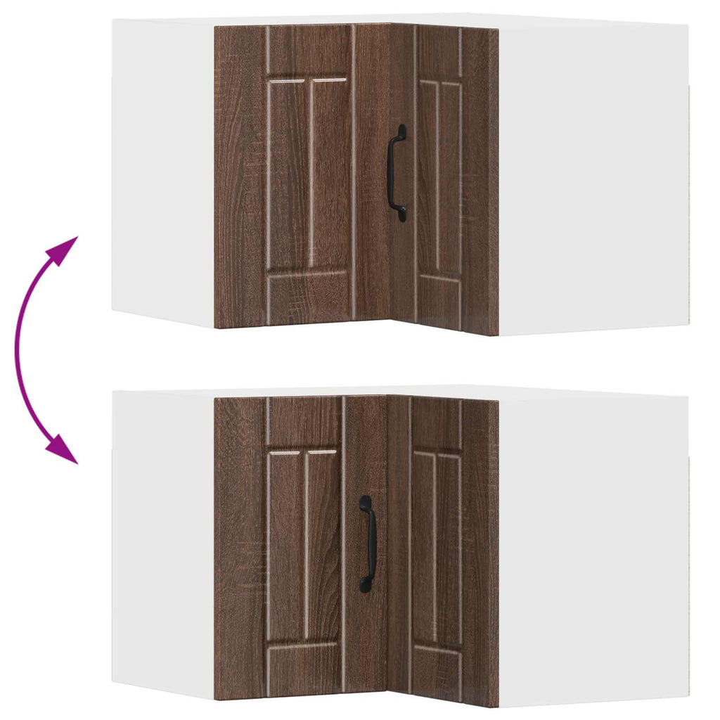 Wand-Eckschrank LUCCA Brauneiche 57 x 57 x 40 cm Holzwerkstoff