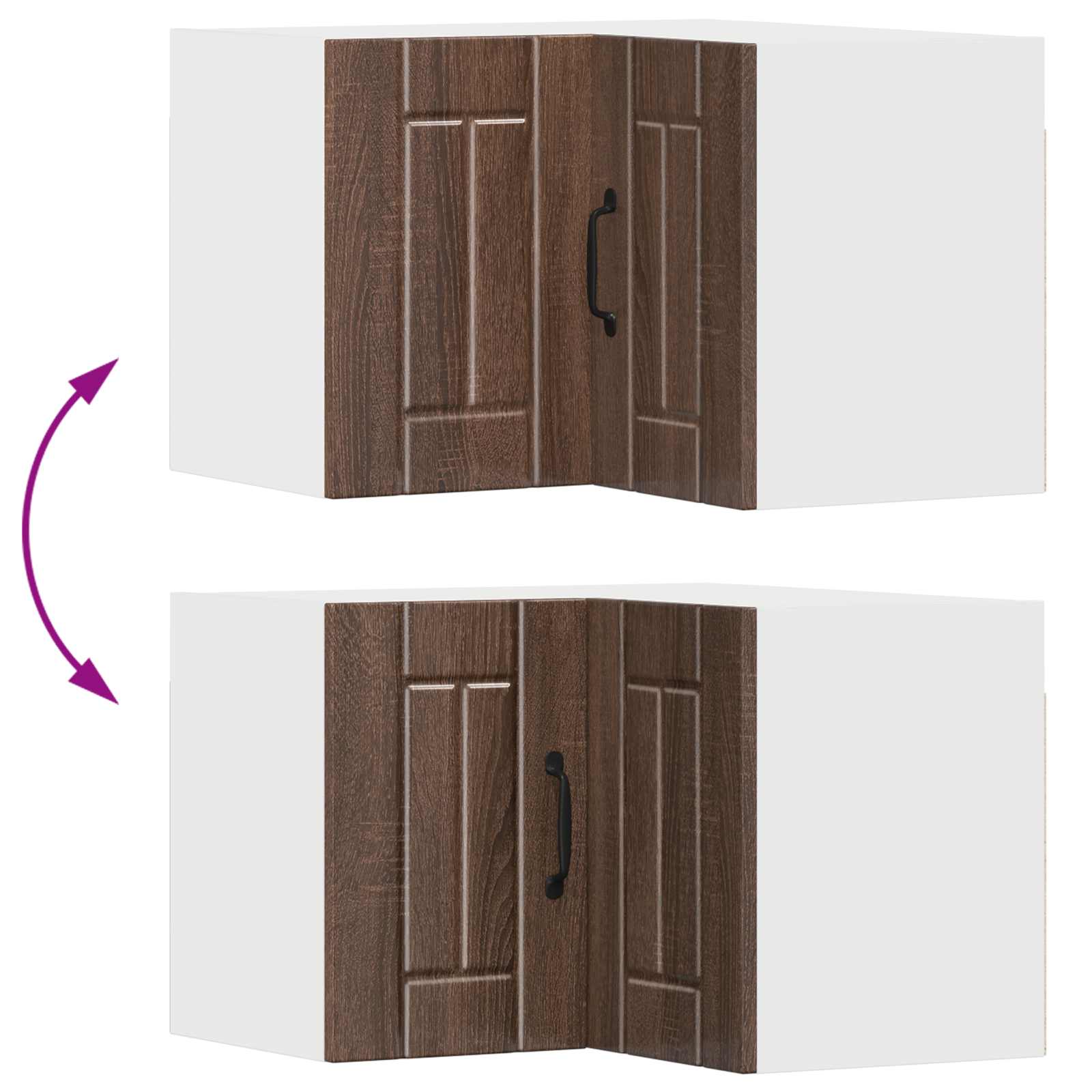 Wand-Eckschrank LUCCA Brauneiche 57 x 57 x 40 cm Holzwerkstoff