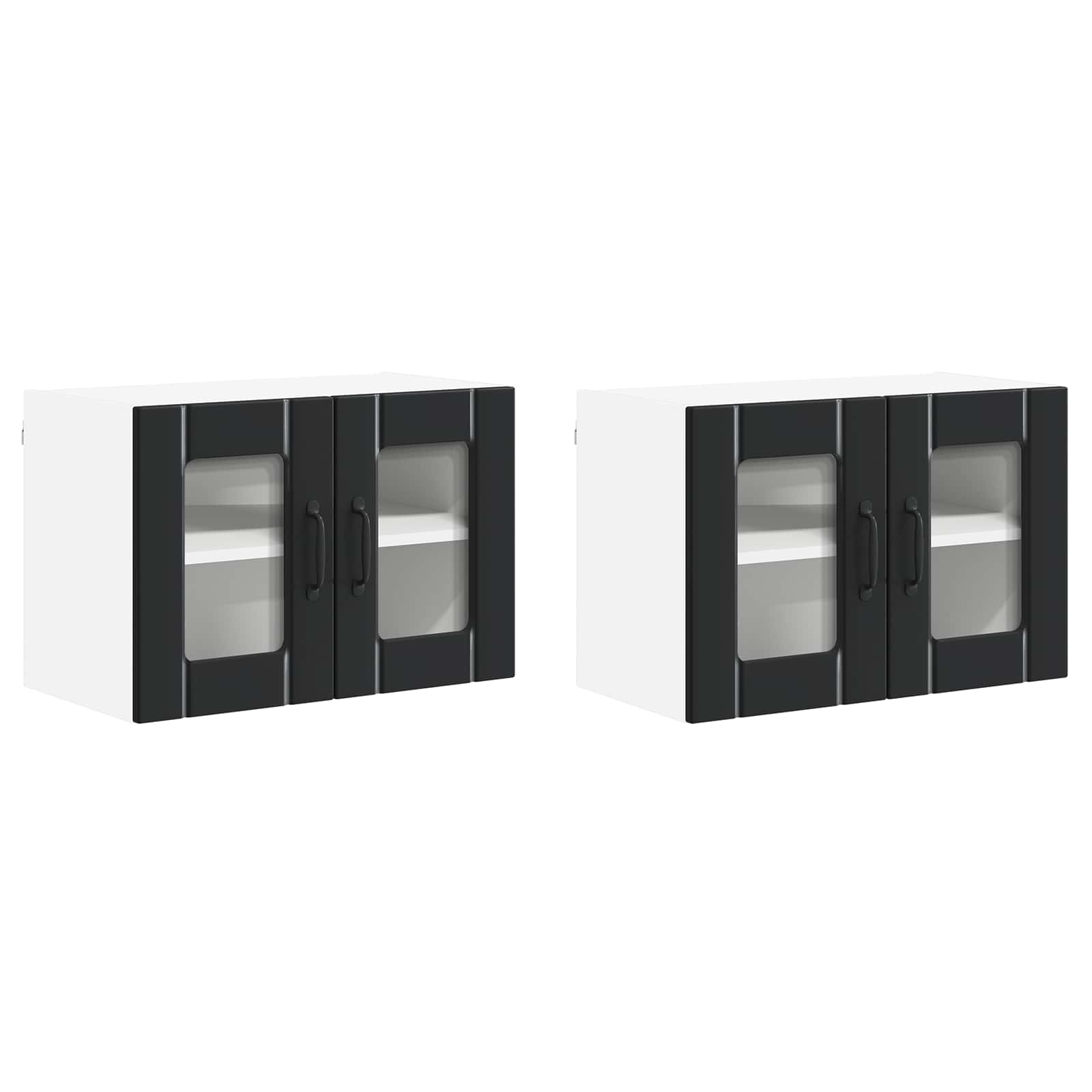 Wandglas-Schrank LUCCA 2 pcs Schwarz 60 x 31 x 40 cm