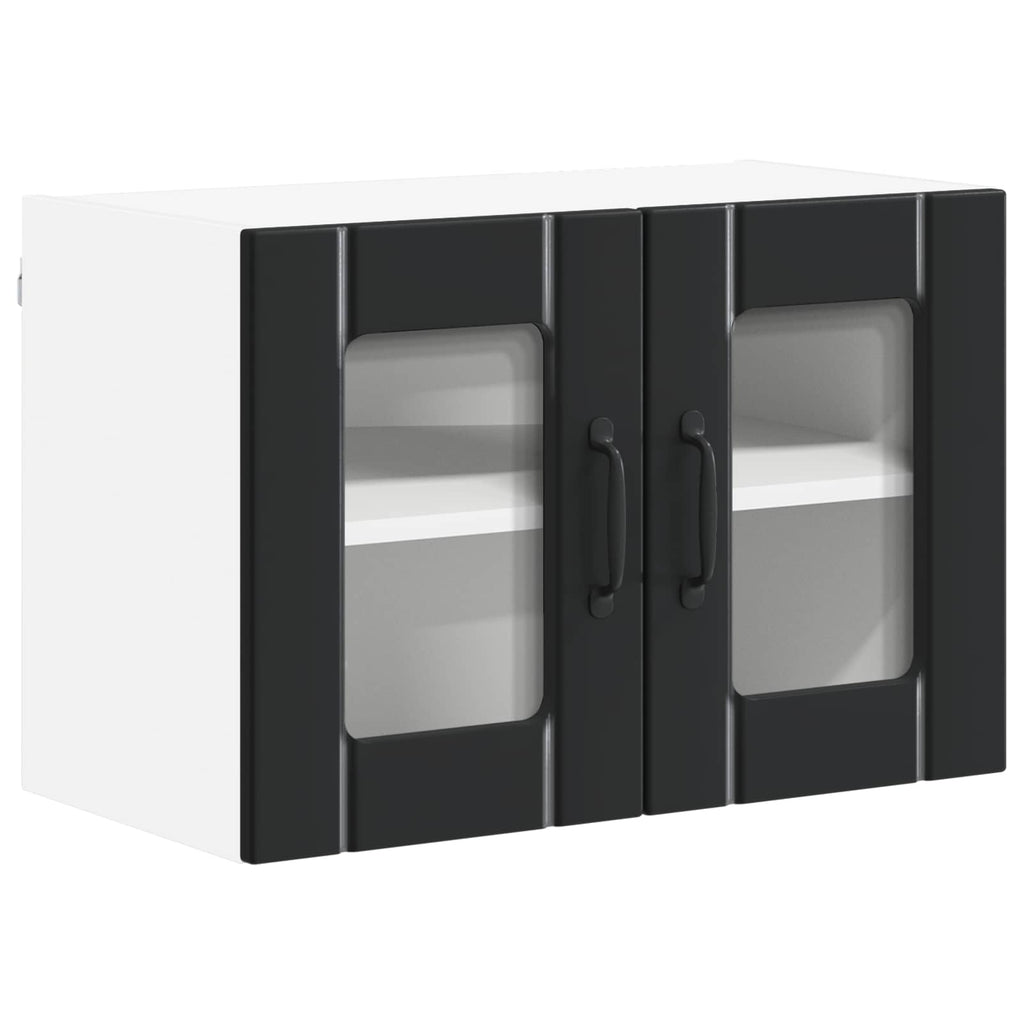 Wandglas-Schrank LUCCA 2 pcs Schwarz 60 x 31 x 40 cm