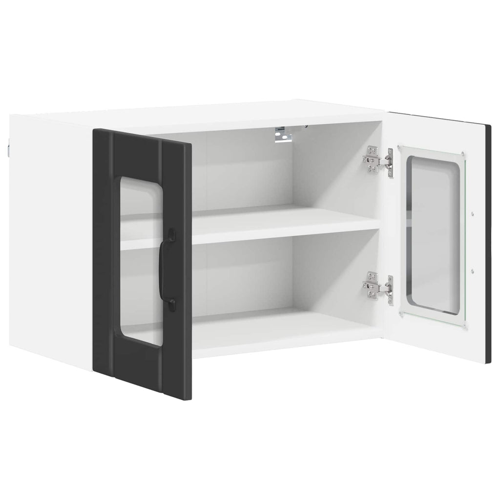 Wandglas-Schrank LUCCA 2 pcs Schwarz 60 x 31 x 40 cm