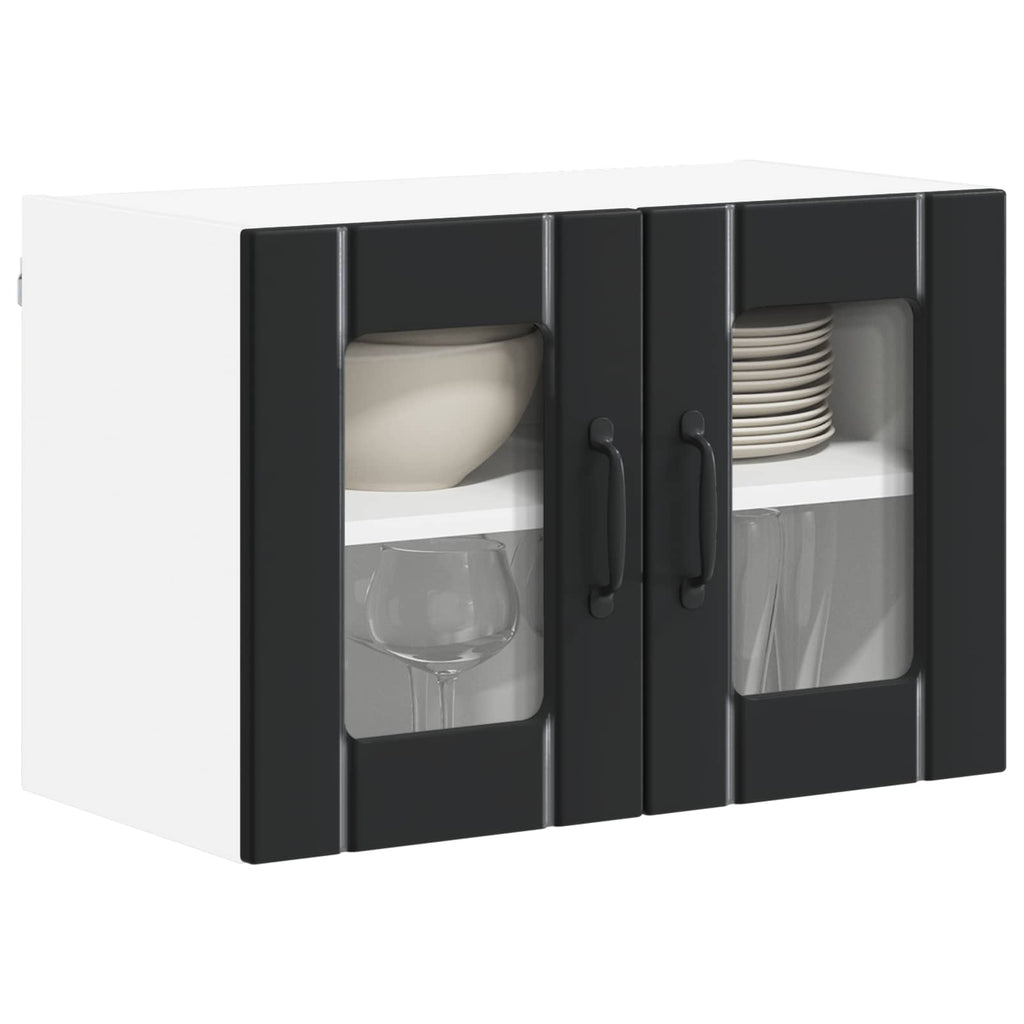 Wandglas-Schrank LUCCA 2 pcs Schwarz 60 x 31 x 40 cm